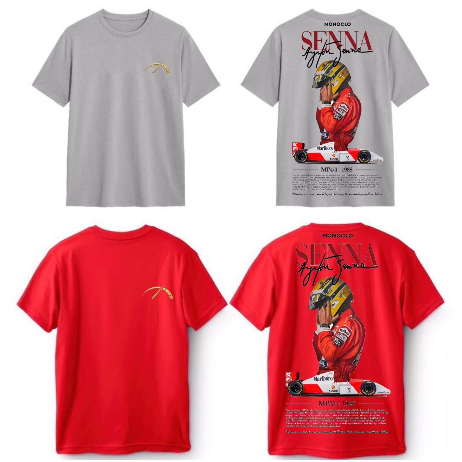 Camisa Senna MP4/4 — A perfeição em cada curva.